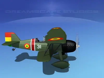 Curtiss P-6E Hawk V10 3D model