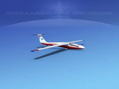 SZD-36 Cobra Glider V05 Low-poly 3D model
