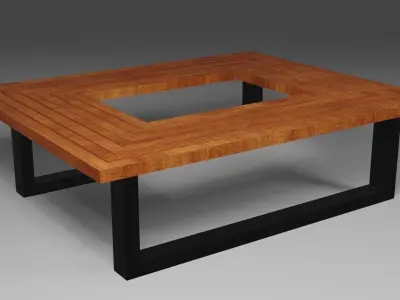 Garden Bench Low-poly 3D model shop