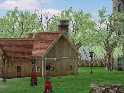 Modular Medieval Village - Blender Project Low-poly 3D Model Low-poly 3D model