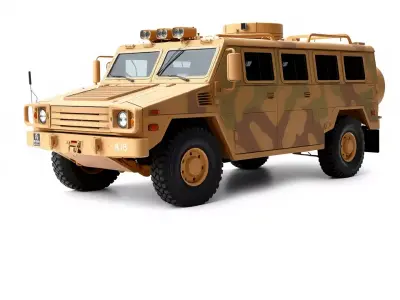 Desert Camouflage Armored Vehicle model pack Low-poly 3D model