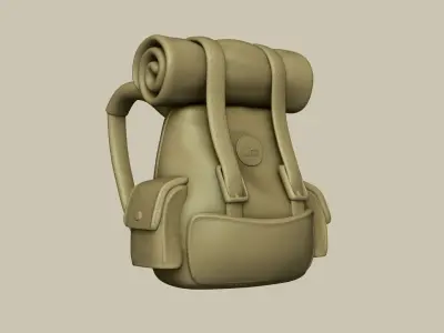 Camping Adventurer Backpack - Character Costume Low-poly 3D model