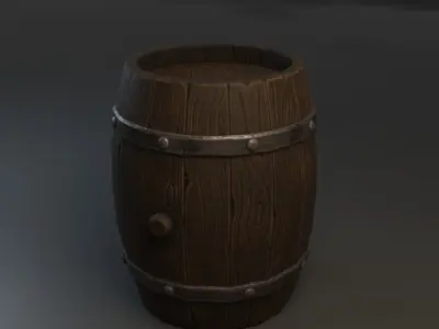 stylized barrel Free low-poly 3D model buy