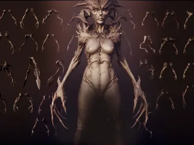 DEMONESS part III 40 Arms 3D model