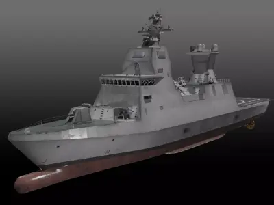 Israeli Navy Saar 6 class corvette Low-poly 3D model