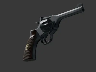 Enfield No2 Mk1 Revolver Low-poly 3D model