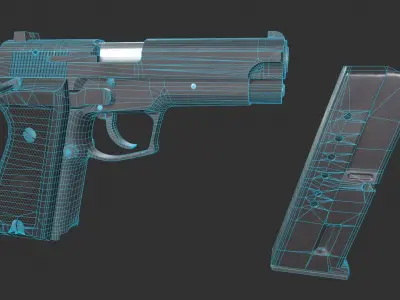 DP51 Pistol Low-poly 3D model