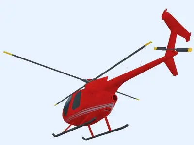  Boeing AH-6 helicopter low poly 3d model Low-poly 3D model