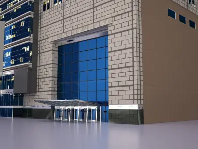 Conde Nast Building with Night Lights 3D model