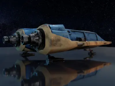 Personal Scouting Spaceship Low-poly 3D model