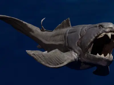 Dunkleosteus Animated Low-poly 3D model