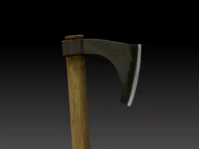 Low poly battle axe Low-poly 3D model