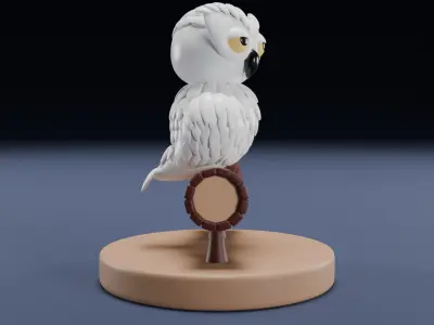 Stylized Snowy Owl Harry Potter 3D Model 3D model