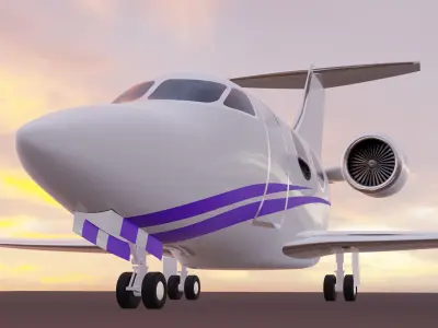 Private Jet - Small Low-poly 3D model