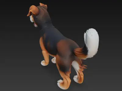 Dog Realistic 3D Model Basic - Low Poly Realistic Low-poly 3D model