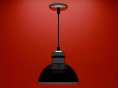 Hanging Lamp 3D Model  Blender  FBX  OBJ Game Ready Free low-poly 3D model