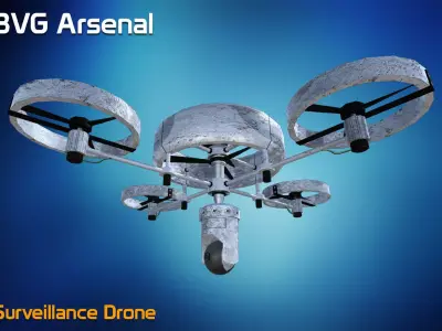 Surveillance Drone Low-poly 3D model