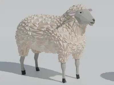 low poly sheep pack  Low-poly 3D model