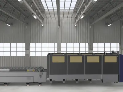 Large laser cutting machine 3D model