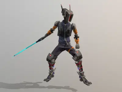 CYBORG  Sword Warrior Walk 3D model