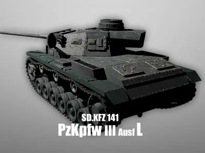 PzKpfw III - Panzer 3 - Ausf L Blender 3D Models 3D model
