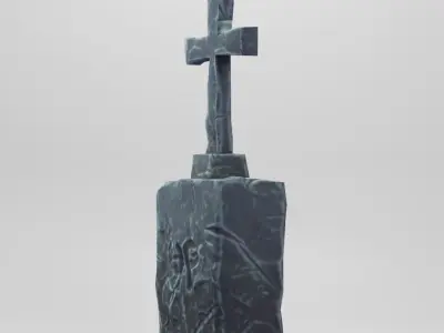 Stylized Memorial Low-poly 3D model