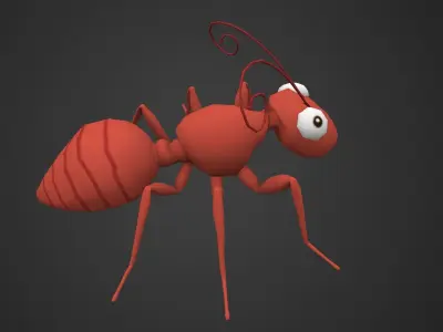 Cartoon Ant Rigged Free 3D model