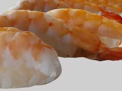 Sushi Delight 3D Scanned Shrimp Nigiri Low-poly 3D model