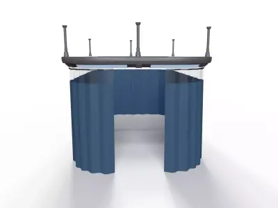 Sci-Fi Medical Privacy Curtain Low-poly 3D model