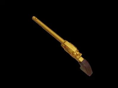 Golden Pistol 3D Asset 3D model