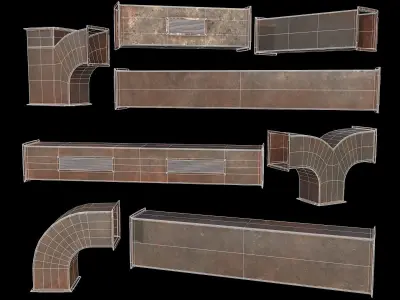 Ventilation Modular PBR 02 Low-poly 3D model