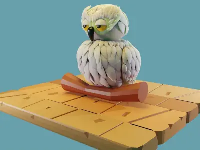 3D Owl Model Low-poly 3D model