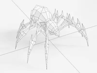 Spider toon 3d model  Low-poly 3D model