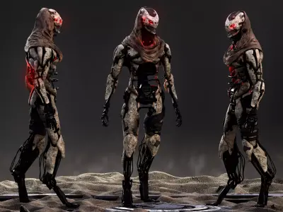 Sci Fi Cyborg  Low-poly 3D model