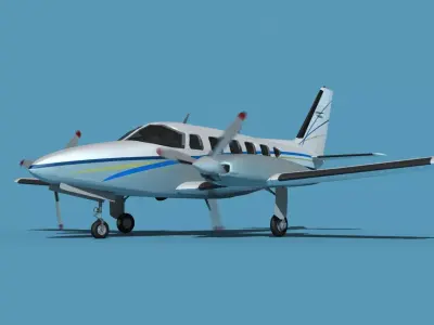 Piper PA-31-350 Navajo Chieftain V014 3D model