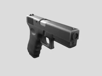 Double Pistol-gun model 3d game ready model Low-poly 3D model Low-poly 3D model