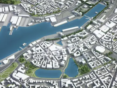 Kiel - center Low-poly 3D model