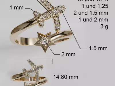 airplane ring 3D print model