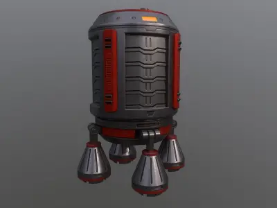 Sci FI Escape Pod Low-poly 3D model