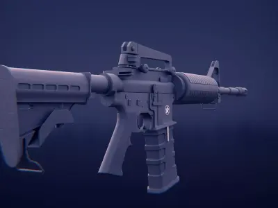 Game Ready M4A1 Assault Rifle Low Poly PBR Weapon Low-poly 3D model