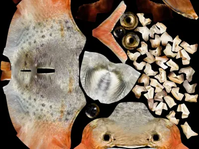 Piranha fish Low-poly 3D model