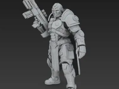 3D Printable Iron Oath Beast Hunter Heavy Infantry Figure 3D model