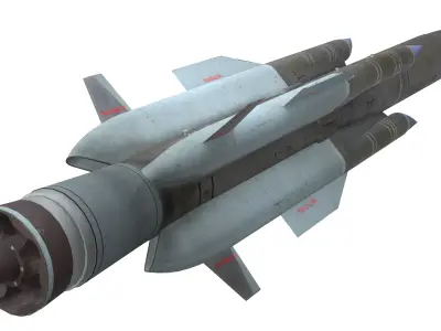 Kh-31AD Russian Anti Radar Missale Game Ready PBR Model Low-poly 3D model