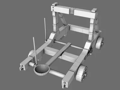 Roman Catapult Base Mesh Free low-poly 3D model