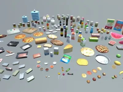 Food And Drink Package Low-poly 3D model
