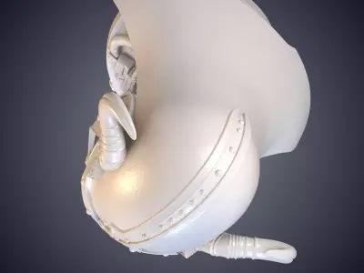 Horned Skull Warrior Bust Statue PM-970 3D print model