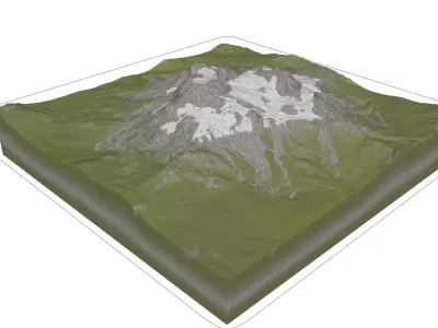 Green Snow Mountain 3D model