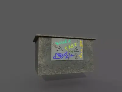 Electric cabinet Low-poly 3D model