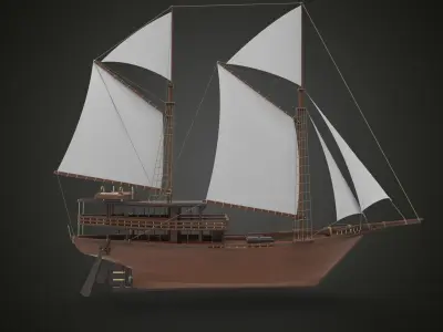 Sailboat wood 3D model