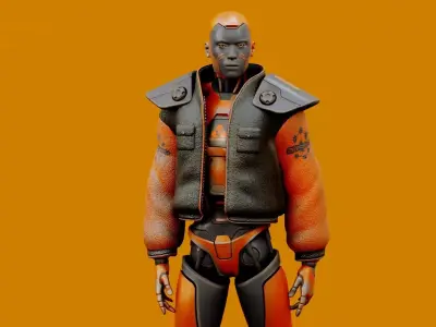 CYBORGTOPIA B-26  Rigged for Unreal Engine - Unity - MIXAMO 3D model